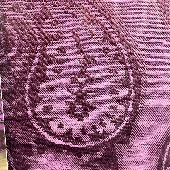 Harvest Paisley Damask Tablecloth 60 x 102" Oblong Vintage Wal-mart Plum Purple - Picture 3 of 10